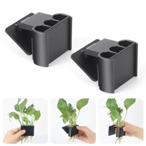 3 Holes Aquatic Plant Cup Holder - Black 2 Pcs