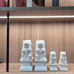 White Jade Peking Foo Dogs for Wealth and Protection