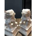 White Jade Peking Foo Dogs for Wealth and Protection