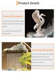 Crane Water Fountain with LED Light and Incense Holder