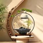 Crane Water Fountain with LED Light and Incense Holder