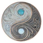 Yin and Yang Swirling Waves Wall Sculpture