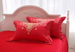 Chinese Wedding Bedding Set Queen - Red Satin