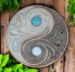 Yin and Yang Swirling Waves Wall Sculpture