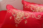 Chinese Wedding Bedding Set Queen - Red Satin