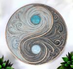 Yin and Yang Swirling Waves Wall Sculpture