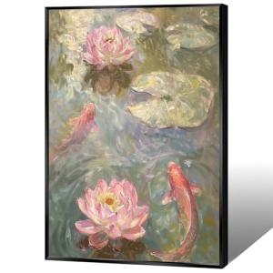 Vintage Koi Fish Canvas Art for Feng Shui