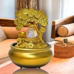 Gold Money Tree Water Fountain with LED Light