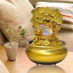Gold Money Tree Water Fountain with LED Light