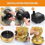 Gold Money Tree Water Fountain with LED Light