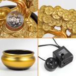 Gold Money Tree Water Fountain with LED Light