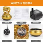 Gold Money Tree Water Fountain with LED Light