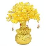 Citrine Money Tree with Dragon Pots for Prosperity