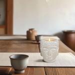 Meditation Buddha Candle with Smoky Oud Scent