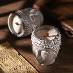 Meditation Buddha Candle with Smoky Oud Scent