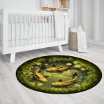 Lucky Koi Fish Pond Area Rug 5ft