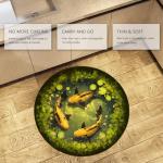 Lucky Koi Fish Pond Area Rug 5ft