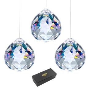 JIHUI 40mm Clear Crystal Ball Suncatcher