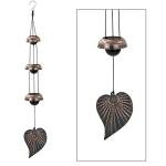 Copper Leaf Temple Wind Chime with 3 Bells