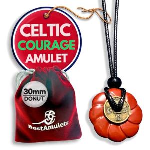Lucky Red Jasper Celtic Lotus Amulet Necklace