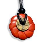 Lucky Red Jasper Celtic Lotus Amulet Necklace