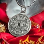 Lucky Coin Necklace - Sterling Silver Feng Shui Amulet