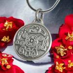 Lucky Coin Necklace - Sterling Silver Feng Shui Amulet