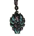 Wealth Necklace with Obsidian Pendant and Chakra Gems