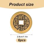 Set of 6 Brass I Ching Coins for Luck