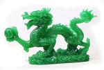 Jade Green Feng Shui Dragon Statue for Luck