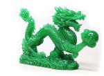 Jade Green Feng Shui Dragon Statue for Luck