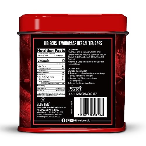 Hibiscus Lemongrass Blue Herbal Tea - 18 Bags