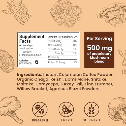 Organic Mushroom Coffee Blend for Focus & Gut Health