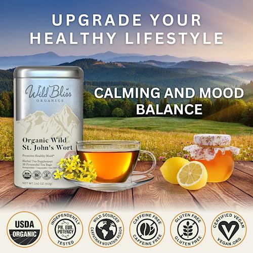 Organic St Johns Wort Herbal Tea Bags for Mood