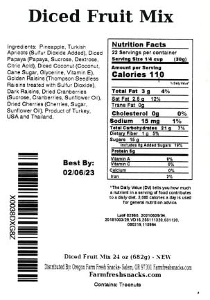 Oregon Farm Fresh Dried Fruit Mix - 24oz