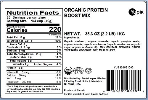 Yupik Organic Protein Boost Trail Mix 2.2 Lb