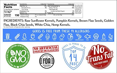 Gerbs Super 7 Seed Snack Mix - 1 LB