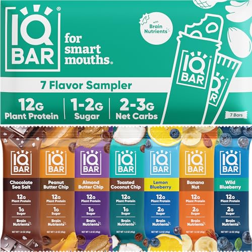 IQBAR Protein Bars Sampler - Keto, Vegan, Low Sugar