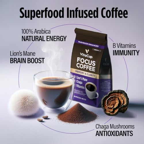 VitaCup Focus Mushroom Coffee with Lion's Mane & Chaga