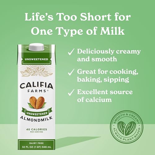 Califia Farms Unsweetened Almond Milk, 32 Oz Pack