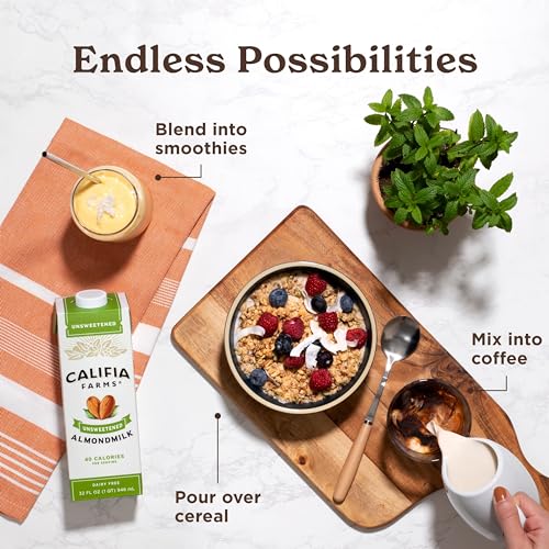 Califia Farms Unsweetened Almond Milk, 32 Oz Pack