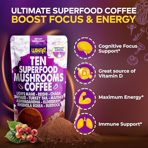 WIXAR Superfood Mushroom Coffee with Ten Extracts