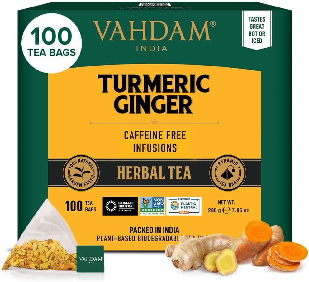 Turmeric Ginger Tea Bags - 100 Count