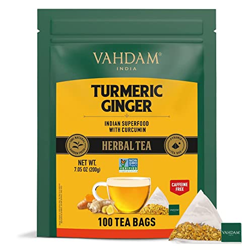 Turmeric Ginger Herbal Tea Bags – Caffeine Free