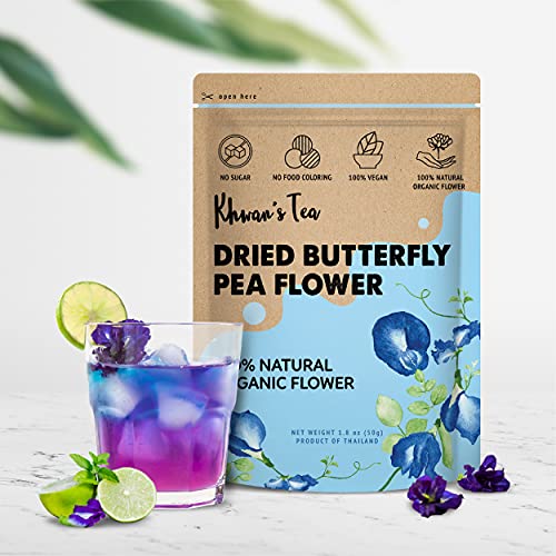 KHWAN'S Organic Dried Butterfly Pea Flower Tea