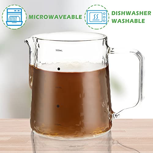 Leinuosen 2-Pack 550ml Glass Milk Pitcher