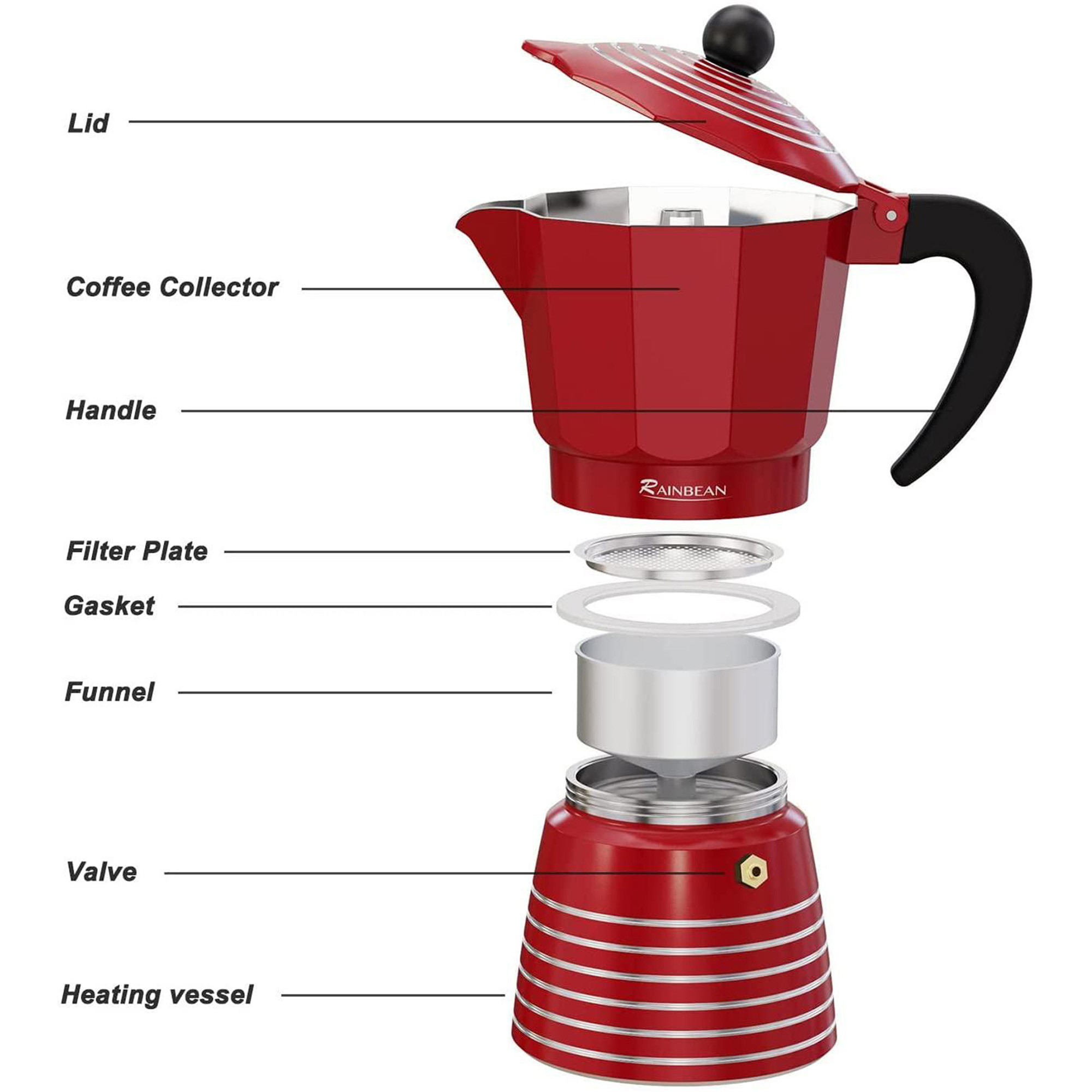 Kisrais Aluminum Stove Espresso Coffee Maker