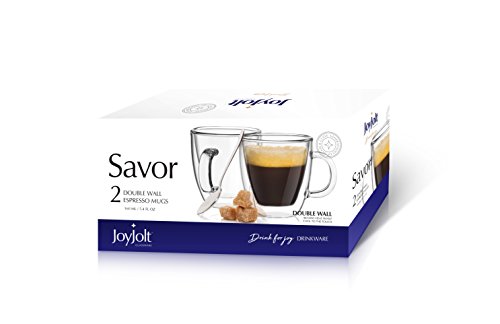 JoyJolt Savor Double Wall Espresso Mug Set