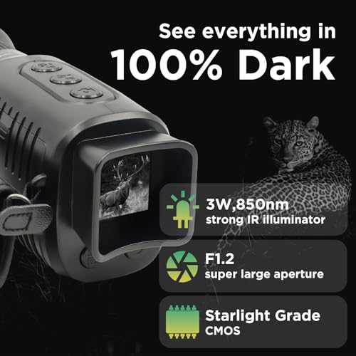 Sheawasy 1080p Night Vision Monocular with 32GB