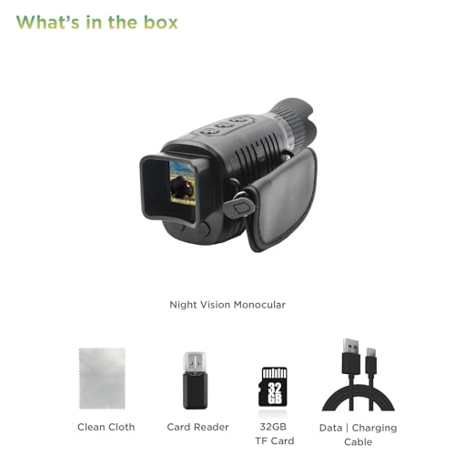 Sheawasy 1080p Night Vision Monocular with 32GB